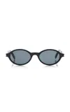 Saint Laurent Jeanne Round-frame Acetate Sunglasses In Black