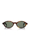 Saint Laurent Jeanne Round-frame Acetate Sunglasses In Brown