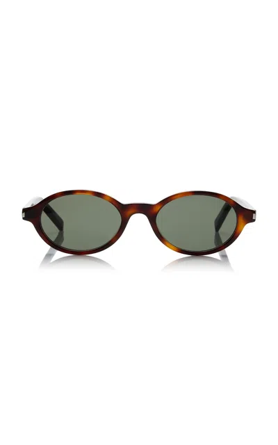 Saint Laurent Jeanne Round-frame Acetate Sunglasses In Brown