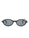 Saint Laurent Jeanne Round-frame Acetate Sunglasses In 001 - Black-black-black