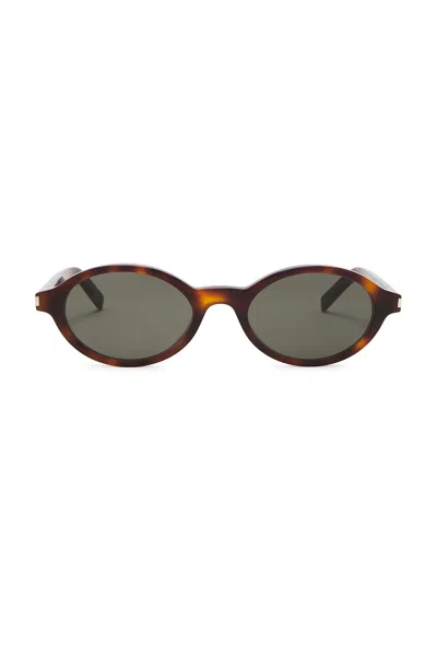 Saint Laurent Jeanne Sunglasses In Havana & Grey