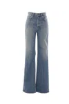 Saint Laurent Flared Leg Cotton Jeans