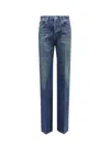 Saint Laurent Clyde High-rise Wide-leg Jeans In August Blue