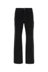 Saint Laurent Classic-five Pockets Logo-patch Jeans In Black
