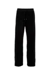 Saint Laurent Stretch Waistband Chenille Joggers In Black