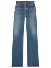 Saint Laurent High-waisted Straight-leg Jeans In Blue