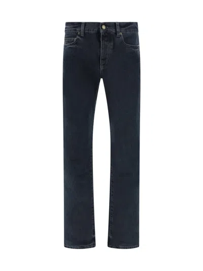 Saint Laurent Jeans In Dark Blue Black