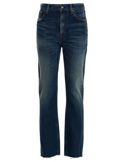 Saint Laurent Jeans Denim Taglio Vivo In Blue