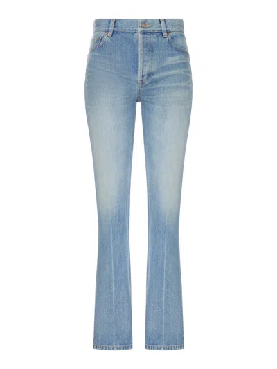 Saint Laurent Jeans Dritti In Denim Authentic In Blue