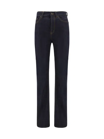 Saint Laurent Janice Straight Leg Jeans In Blue