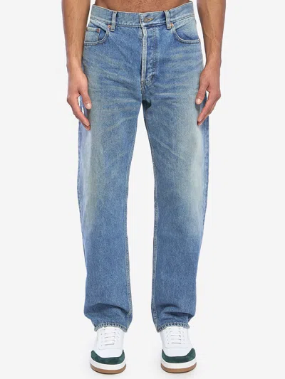 Saint Laurent Long Mick Jeans In Blue