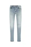 Saint Laurent Light Blue Stretch Denim Jeans In Santamonicablue