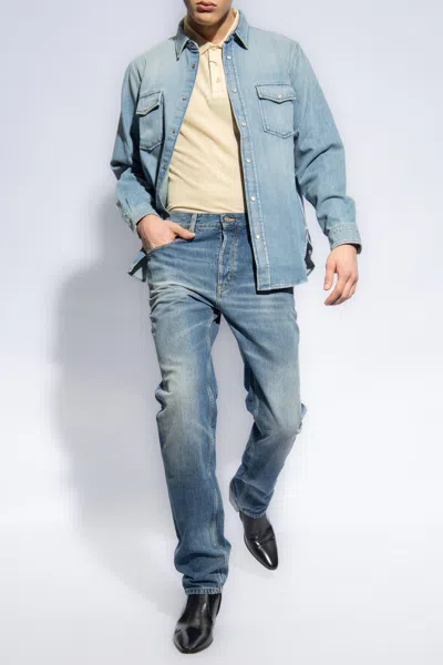 Saint Laurent Jeans With Slightly Tapered Legs In Blue