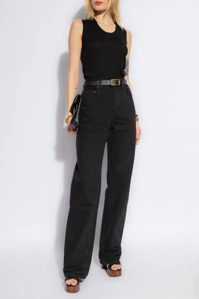 Saint Laurent Jeans With Straight Legs In Black