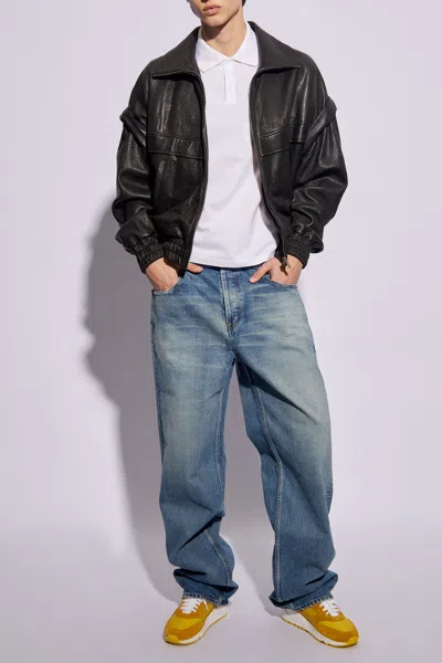 Saint Laurent Jeans With Straight Legs In Blue