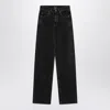 Saint Laurent V Waist Baggy Denim In Black