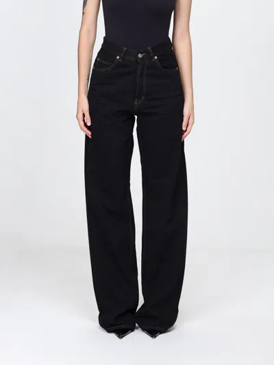 Saint Laurent Jeans Woman In Black