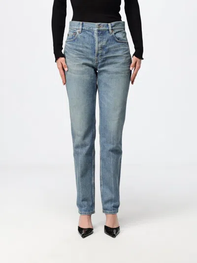 Saint Laurent Jeans Woman In Blue