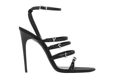 Pre-owned Saint Laurent Jerry Crepe Satin Sandal (womens) Sneakers In Black