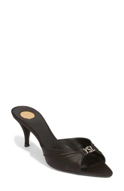 Saint Laurent Jerry Slide Sandal In Black