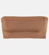 Saint Laurent Jersey Bandeau Top In Brown