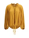 Saint Laurent Jersey Blouse In Gold