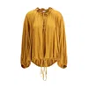Saint Laurent Jersey Blouse In Yellow