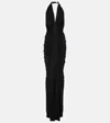 Saint Laurent Jersey Gown In Black