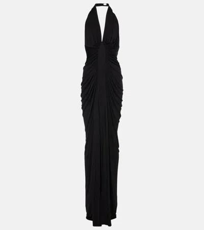 Saint Laurent Jersey Gown In Black