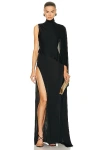 Saint Laurent Jersey Gown In Noir