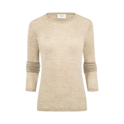 Pre-owned Saint Laurent Jersey Long-sleeve T-shirt 'beige' | Tan | Women's Size M In Brown
