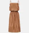 Saint Laurent Jersey Midi Dress In Brown
