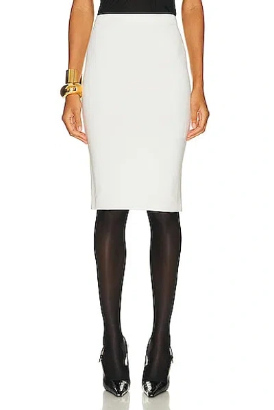 Saint Laurent Rib Pencil Skirt In Naturel