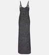 Saint Laurent Jersey Slip Dress In Black