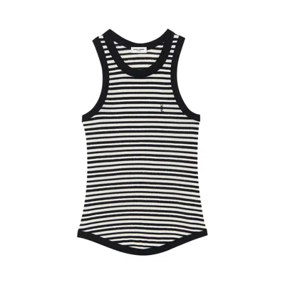Pre-owned Saint Laurent Jersey Tank Top 'black/natural'