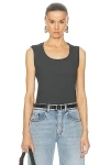 Saint Laurent Jersey Tank Top In Gris