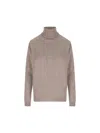Saint Laurent Turtleneck Sweater In Cashmere In Beige