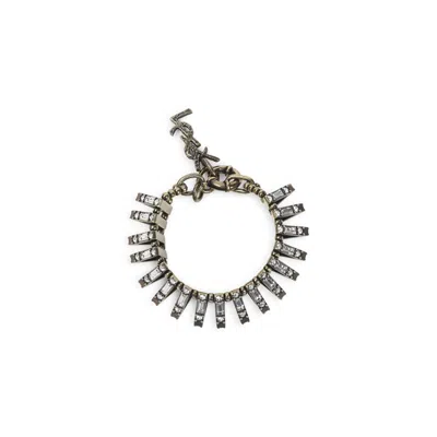 Saint Laurent Pyramid Crystal Chain Link Bracelet Design In Multi
