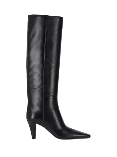 Saint Laurent Jill 75 Boot Nappa Piano/lt B In Black