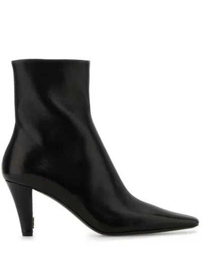 SAINT LAURENT JILL 75 BOOTIES IN SMOOTH LEATHER