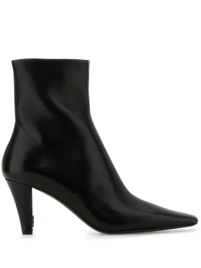 Saint Laurent Jill 75 Booties In Smooth Leather Shoes