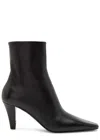 Saint Laurent Josie Embellished Leather Ankle Boots In Black