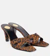 Saint Laurent 'jill' Mules In Animal Print In Yellow