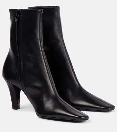 SAINT LAURENT JILL 75 LEATHER ANKLE BOOTS