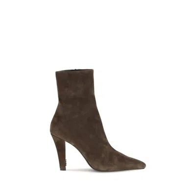 Saint Laurent Jill Ankle Boot In Brown