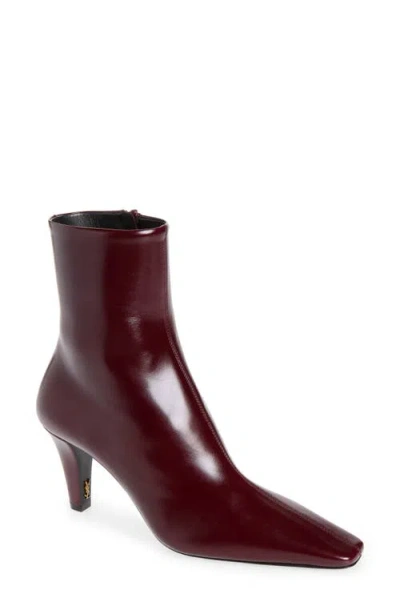 Saint Laurent Jill Bootie In Burgundy