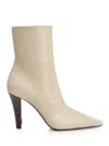 Saint Laurent Jill Booties In Smooth Leather In Neutral
