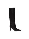 Saint Laurent Jill Pointed-toe Boots In Brown