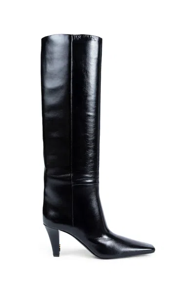 Saint Laurent Jill 75 Knee-high Boots In Nappa Leather In Black