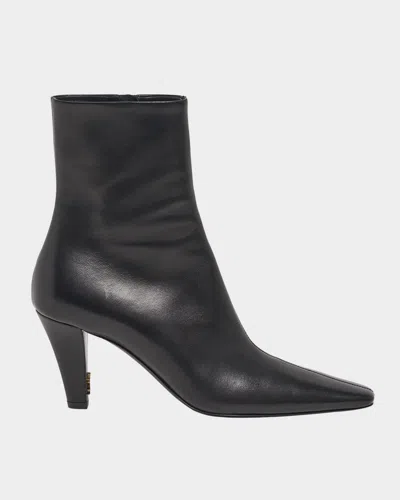 Saint Laurent Jill Calfskin Ankle Booties In Black